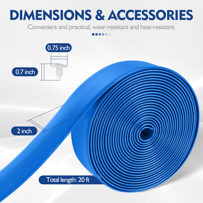 LukLoy 2" Wide 20ft Long Vinyl Straps for Patio Chairs Repair DIY + 20 Rivets, Replacement Straps for Lawn Chairs Patio Garden Balcony Outdoor Lounge Dining Furniture Repair, Blue