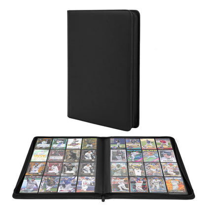 Premium 1000+ Pockets Trading Card Binder, 16-Pocket Ringless Side-Loading Album for TCG, MTG, Lorcana, Sports & Standard-Size Cards (Black2)