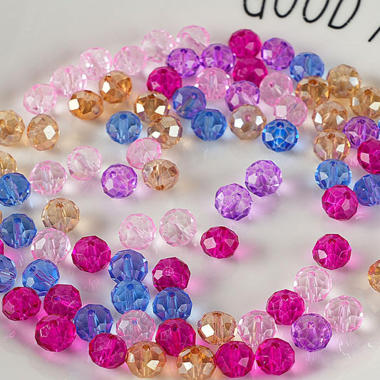 Faceted Glass Beads for Jewelry Making - 48 Color Assortment | 8mm 1400pcs Sparkly Crystal Beads Bulk Set for Bracelets, Necklaces & DIY Crafts