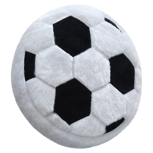 CHORONMO Soccer Pillow - Fluffy Plush Throw Pillow, Soft Stuffed Round Cushion, Decorative Sports Toy Gift for Kids, Boys, Girls, Child, Baby Room Decor