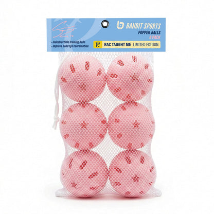 Bandit Sports Coach RAC Popper Balls 6 Pack Baseballs, Made of Impact-Resistant and Rebounding Material, Perfect Practice Baseballs for Baseball Training (6ct)