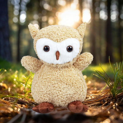 Doindute Light Brown Plush Owl Stuffed Animal Toy, Soft Cuddly Plushie Hugger Toy for Boys & Girls, Gifts for Kids or Girlfriend, 8.5 Inches