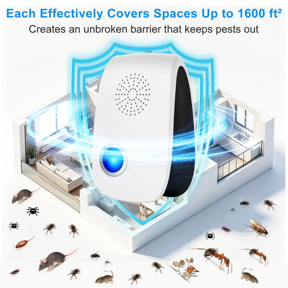 2026 Upgraded Ultrasonic Repeller 8 Packs, Indoor Repellent for Mouse, Roach, Ant, Rodent, Bugs, Mosquito, Spider Repellent for House Garage Warehouse Kitchen