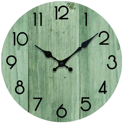 TGHHPC Wall Clock, Modern Wall Clocks Battery Operated, Silent Non Ticking Clock Decorative for Living Room, Office, Home, School 8 Inch (Light Green)