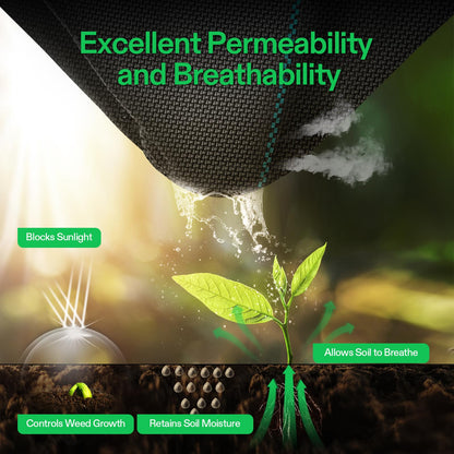 VIVOSUN Premium Weed Barrier Landscape Fabric Heavy Duty, 4ftx100ft 5oz Double-Layered Weed Control Mat with High Permeability, Commercial Ground Cover, Easy Set up & Superior Weed Control