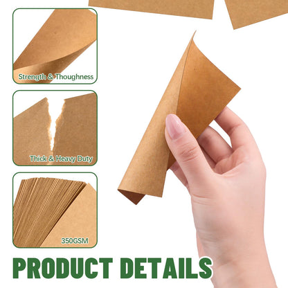 Bercoor 500 Pack Blank 3 x 5 Inch Index Cards, Heavy Study Cards, Note Cards for Office, School Learning, Kraft Paper