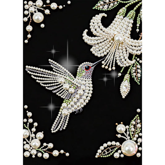 DPDAKIT Hummingbird Pearl Diamond Painting Kits for Adults, 5D Pearl Diamond Art Kits for Adults Beginner, DIY Diamond Dots Gem Art Craft for Home Decor 12x16 inch