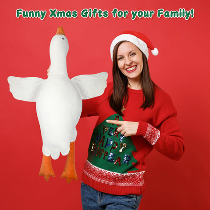 CottonStar Goose Stuffed Animal 63 Inch Plush Doll Toy, Cute Duck Plush Cushion Soft Huge Plushies Pillow, Gift for Kids and Friends, White