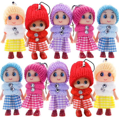 DDJYP 12pcs Tiny Dolls Silicone Princess Mini Doll for Girls DIY Miniature Dollhouse Kit with Miniature Clothes, Decoration Little Dolls Christmas Festival Reborn Baby Stuff Gift & Bag Accessories