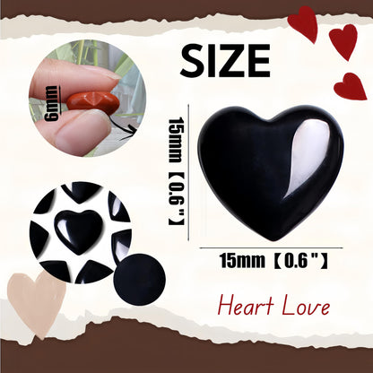 NUKAYAI 20PCS Black Obsibian Healing Crystals Stones Love Heart Shaped Polished Crystal Natural Cute Pocket Thumb Worry Stone Reiki Wholesale Set Balancing Meditation Mothers Day Bulk Gifts for Women
