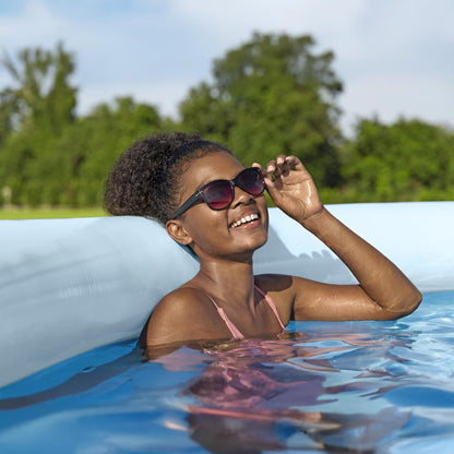 Bestway Fast Set 13' x 33" Round Inflatable Above Ground Swimming Pool Set, Outdoor Family Pool with Filter Pump, Rattan Print