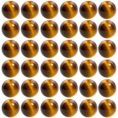 Natural Stone Beads 100pcs 8mm Tiger Eye Round Genuine Real Stone Beading Loose Gemstone Hole Size 1mm DIY Smooth Beads for Bracelet Necklace Earrings Jewelry Making (Tiger Eye, 8mm)