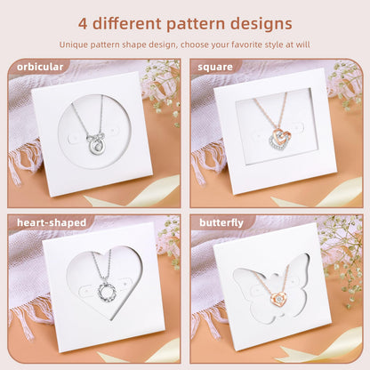 batifine Jewelry Box, Earring Holder Display Cards for Selling, Necklace Bracelet Jewelry Gift Box (50Pack Heart)