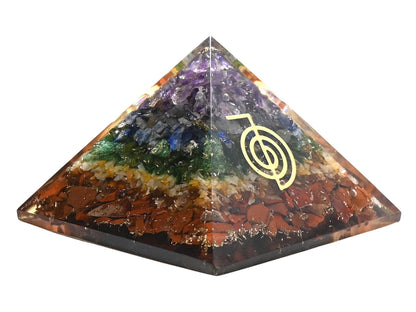 Amazing Gemstone Large Orgone Pyramid | Natural Chakra Pyramid Crystal | Reiki Orgonite Pyramid | Organ Pyramids Positive Energy Healing