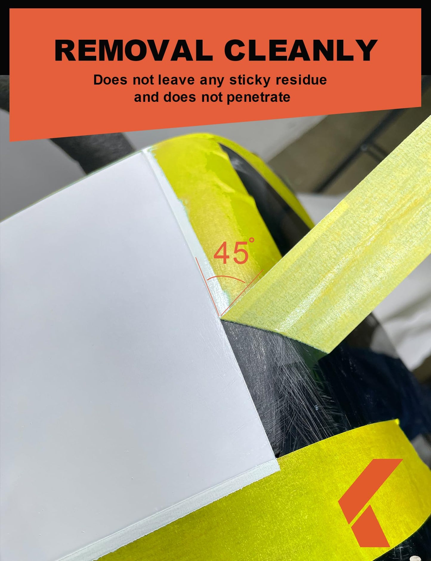 KREFINISH Painters Tape for Cars Vehicles Paint Tape Auto Body Yellow Masking Tape Heat Resistant Automotive Removable No Residue Painting Tape Bulk Set for Paint Booth, 0.94in-60 yards/6rolls