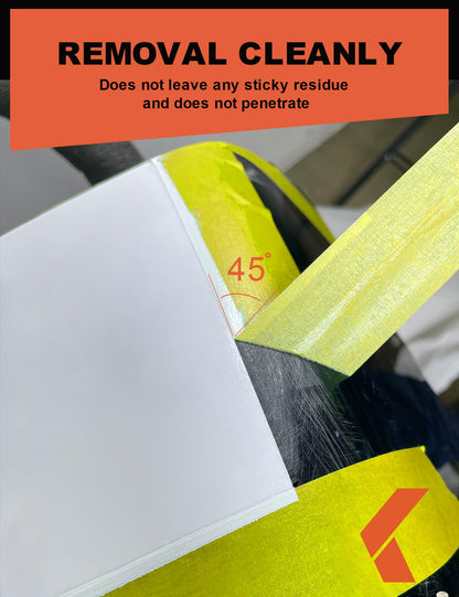 KREFINISH Painters Tape for Cars Vehicles Paint Tape Auto Body Yellow Masking Tape Heat Resistant Automotive Removable No Residue Painting Tape Bulk Set for Paint Booth, 0.94in-60 yards/12rolls