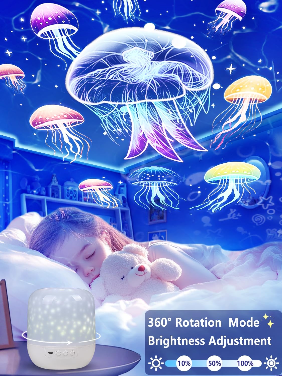 21 Sets of Films, Projector Night Light for Kids Bedroom, Baby Projector for Ceiling, Star Galaxy Night Lights with 360° Rotation Dimmable for Kids Baby Girls, Birthday, Christmas, Nursery, Room Decor