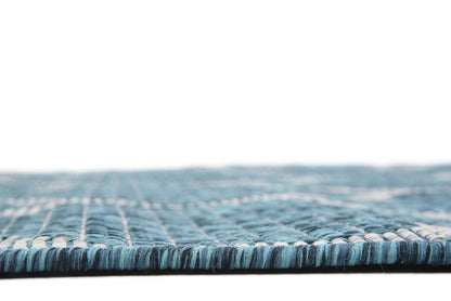 Unique Loom Outdoor Trellis Collection Area Rug (4' 1" x 6' 1" Rectangle, Teal/ Gray)
