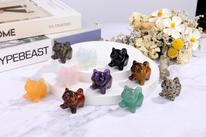 Top Plaza 1 PC Red Obsidian Crystal Cute Cat Figurine Gifts Carved Healing Lucky Home Decor Natural Gemstone Cats Collectibles Pocket Sculpture for Cat Lovers