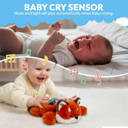 Sound Sleepers Fox – Stuffed Animal Night Light & Baby Night Light Projector with Soothing Music | Plush Toddler Night Light Projector, Sound Machine & Nursery Star Projector