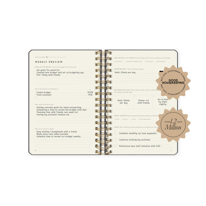 Full Focus Leather Coil Planner by Michael Hyatt - The #1 Daily Planner to Set Annual Goals, Increase Focus, Eliminate Overwhelm, and Achieve Your Biggest Goals - Hardcover (Gray)