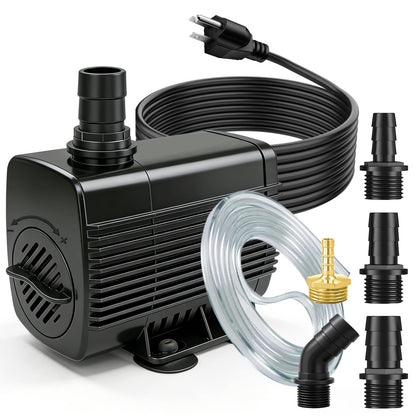SongLong 45W 660GPH 10ft Cable Submersible Fountain Pump with Tubing | Overheat Protection | for Outdoor Garden, Pond & Hydroponic Installations