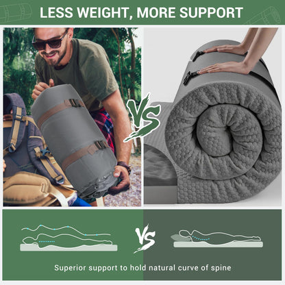 Elegear CumbreX™ Air & Foam Self Inflating Sleeping Pad, Built-in Electric Pump 4" Ultra-Thick Memory Foam Camping Mattress with Pillow Double Camping Pad 4-Season R-value 9.5 Camp Mat for Travel Full