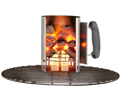 Weber Rapidfire Compact Chimney Starter – Charcoal Grill Accessory That Lights Coals in Under 15 Minutes, Ideal for Smaller Grills (Smokey Joe & Jumbo Joe)