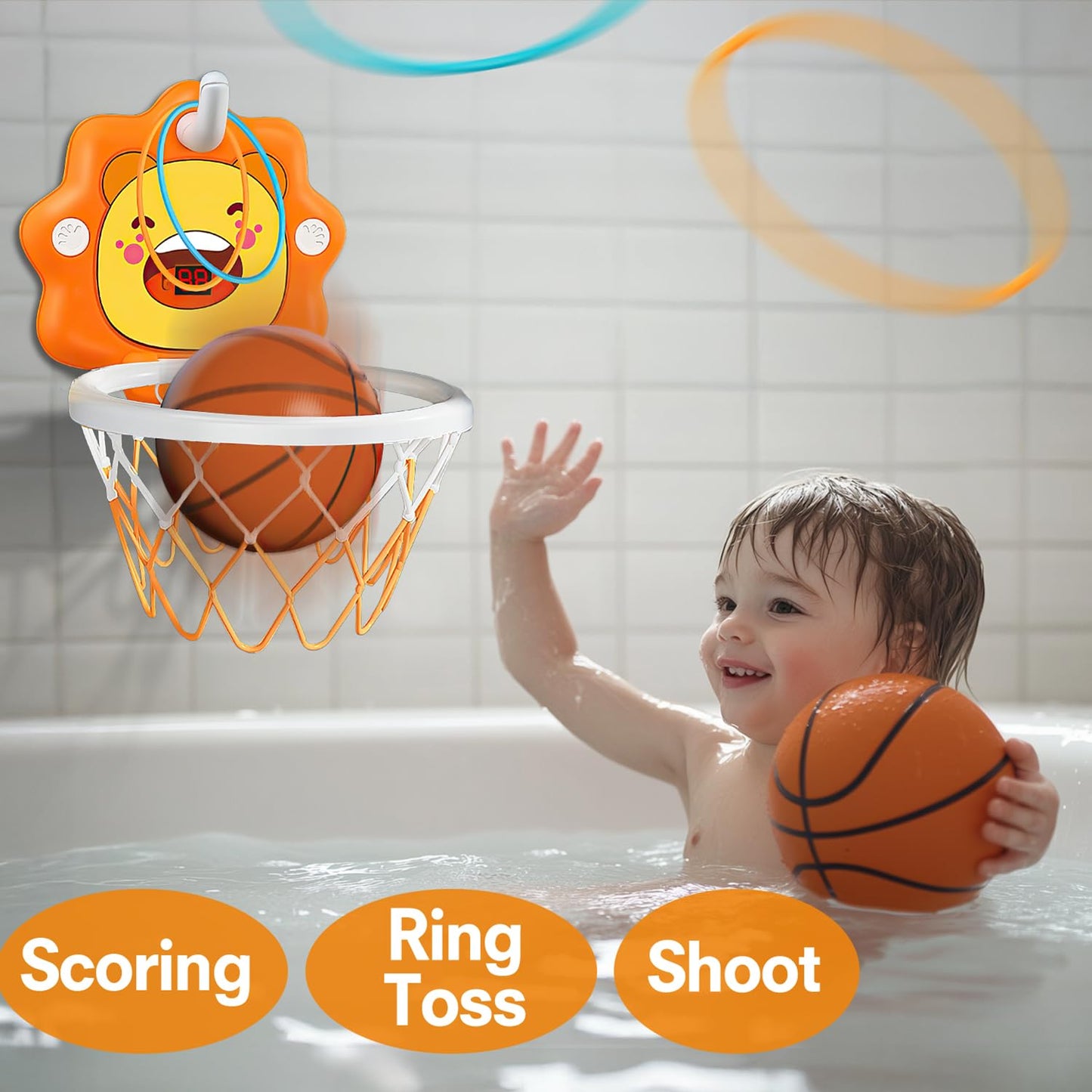 Toddler Kids Basketball Hoop Indoor Toys Gifts,Scoreboard Portable Design Adjustable Height,Christmas Birthday Baby Toddler Kids Boys Small Mini Basketball Hoop Gifts Toys for 3 4 5 6 Year Old