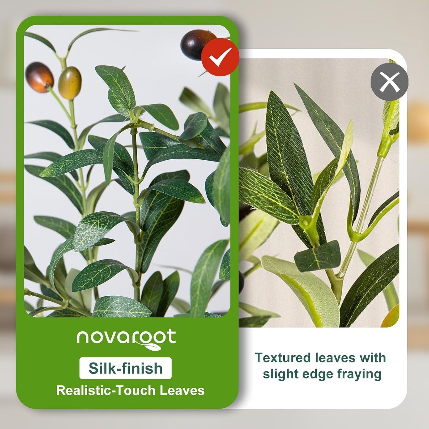 Olive Trees Artificial Indoor, 7FT Tall Faux Olive Tree with Moss and Planter, Artificial Plants Indoor with Natural Wood Trunk and Lifelike Fruits, Fake Tree for Home Office Living Room Decor