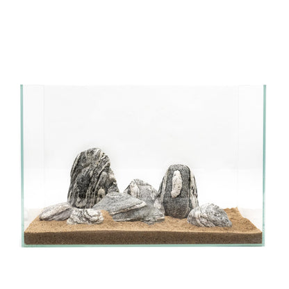 KINGRUI Natural Rocks Aquarium Stone 20lb Silver Seiryu Rock for Fish Tanks, Terrariums, Bonsai, Garden Decoration, Micro Landscapes & Reptile Terrariums (2-9inch 7-8Pcs)