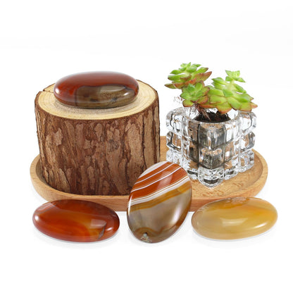 Nvzi Carnelian Crystal Palm Stone, Worry Stones, Crystals and Healing Stones, Polished Rocks, Natural Gemstones, Chakra Stones for Healing Crystals Daily Use