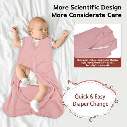 Wrrernsin Baby Sleep Sack 0-6 Months,100% Cotton TOG 0.5 Wearable Blanket for Newborn and Infant, 3 Pack 2-Way Zipper Lightweight Sleeping Bags for Toddler