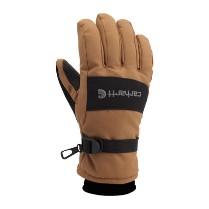 Carhartt Men's Waterproof Insulated Knit Cuff Glove, Brown Black, Medium