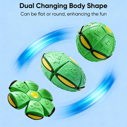 LzzzFZCF 3 PCS Magic Bouncing Doggy Disc Balls with 6 LED Lights, Flying Saucer Ball Toy for Large Medium Small Dogs, Transforming Pop Up Ball for Kids & Pets, Outdoor Interactive Magic Meta Ball