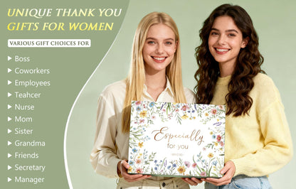 Thank You Gifts for Women, Administrative Professional Day Gifts, Employee Appreciation Office Gift for Coworkers Farewell Thank You Gift Basket for Boss Teacher Nurse Employees w/ Canvas Tote Bag