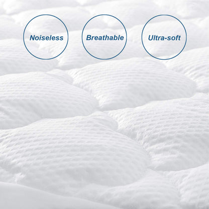 Queen Mattress Pad Thick Quilted Mattress Topper, Air Mattress Cover, Super Soft Breathable and Noiseless Down Alternative Fiber Extra Thick Mattress Pad with Deep Pocket Fits up to 23 Inch Mattress