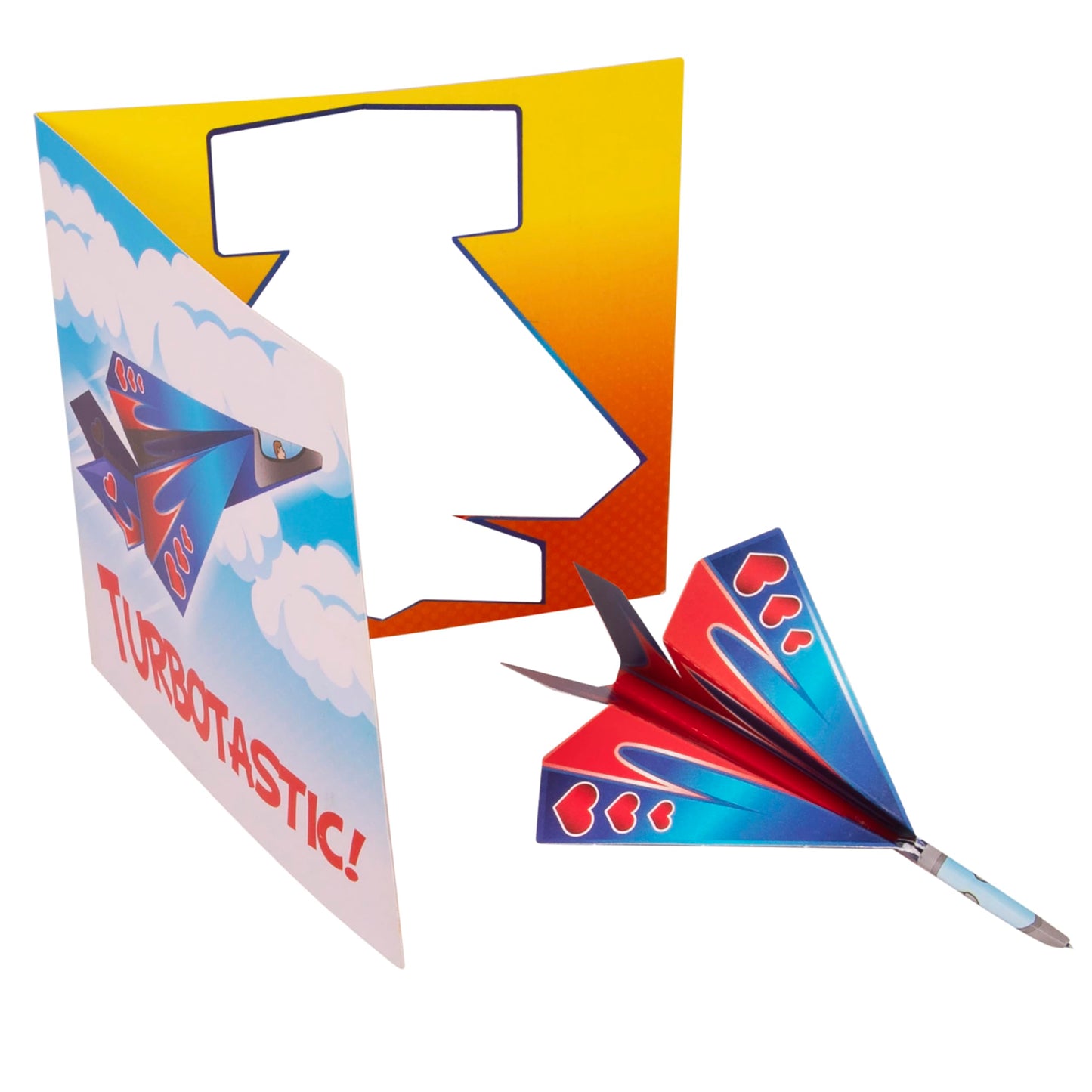 Kangaroo 28 Pack Flying Paper Airplanes Valentines Day Cards for Boy & Girl with Envelopes & Stickers - Valentines Day Cards for Kids School - Valentine Bulk Party Favors Classroom Gift