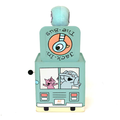 YOTTOY Mo Willems Collection | Jack-in-The-Bus Musical Box w/Pigeon Plush Toy - 5.5”x 5.5”x 5.5”