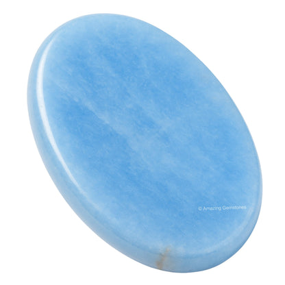 Amazing Gemstone Angelite Worry Stone Crystals & Healing Stones - Worry Stones for Stress Relief Gifts - Piedra Crystal Fidget for Meditation, Relaxation - Unique Stocking Stuffers and Gifts
