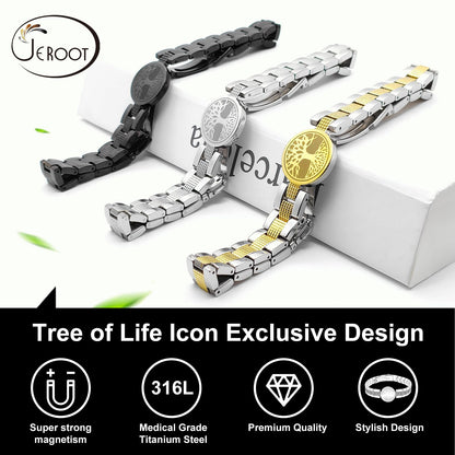 JEROOT Ultra Strength Magnetic Bracelet for Women | 3500-6000 Gauss Neodymium Magnets | Magnetic Therapy Jewelry with Adjustable Tool & Gift Packaging