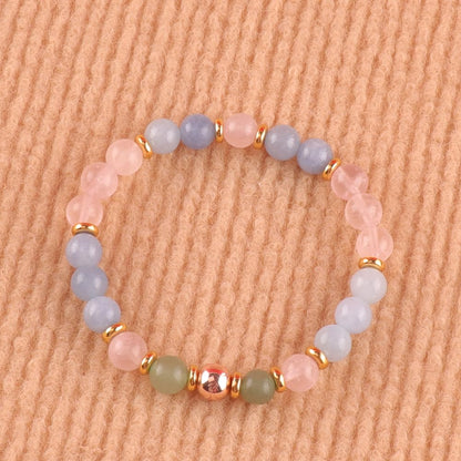 KSQS Healing Stone Bead Bracelet for Women, Natural Gemstones Balance Protection, Spiritual Crystal Beads Anxiety Relief with Meaning Card