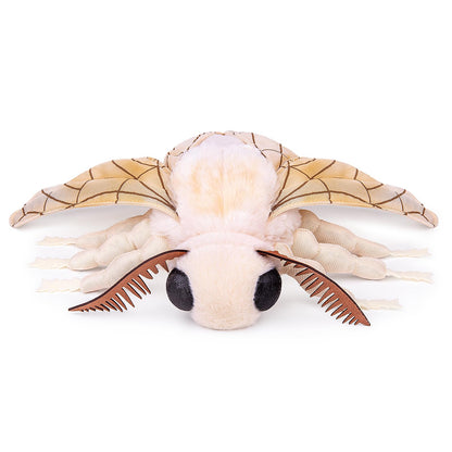 FRANKIEZHOU Simulation Silk Moth Stuffed Animal-White-15in, Soft Moth Plush Toy Gifts for Kids, Baby,Home Decor,Hugging Toy