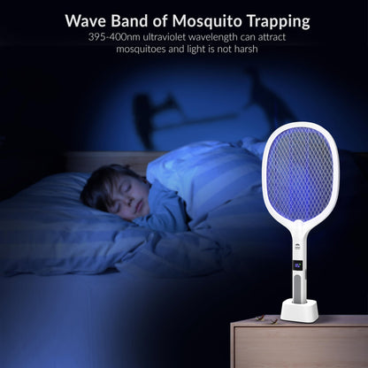 WBM Smart 2 in 1 Electric Bug Zapper, Mosquitoes Trap Lamp & Racket, USB Rechargeable Electric Fly Swatter for Home and Outdoor Powerful Grid 3-Layer Safety Mesh Safe to Touch, Pack of 2