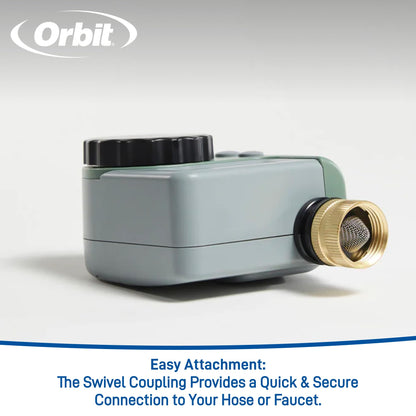 Orbit One Outlet Single-Dial Hose Faucet Timer - Easy Programmable - For Garden Watering System - LCD Hose Timer with Adjustable Watering Schedule - 62056