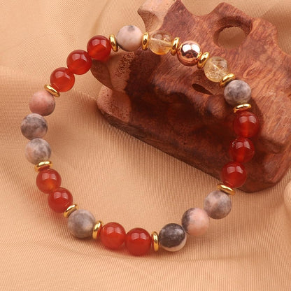 KSQS Healing Stone Bead Bracelet for Women, Natural Gemstones Balance Protection Bracelet, Spiritual Crystal Beads Bracelet Anxiety Relief with Meaning Card(#39)