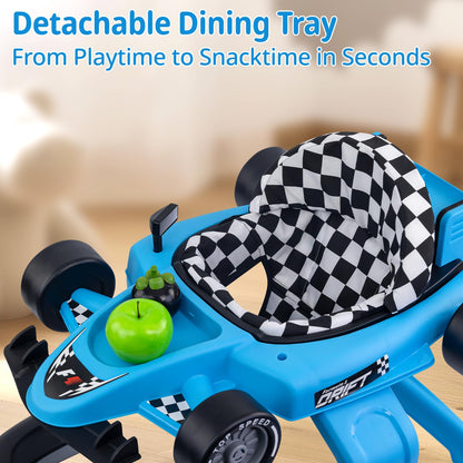 Baby Walker with Wheels | 3 Adjustable Heights, Reinforced Frame, 4 Modes (Push Walker & Jumper), Speed & Height Adjustments, Music, Lights, Anti-Rollover Design, for 6-18 Month Olds