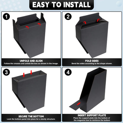 YOTINO Black Magazine Holder, 8 Pack Cardboard Magazine File Holders, Vertical Desktop File Holder Organizer, Sturdy Magazine Rack for Office, Home and Classroom