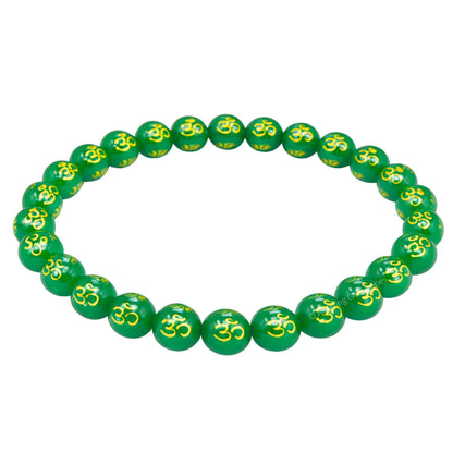 Amazing Gemstone Crystal Bracelet for Women Men's Gifts - Protection Healing Crystal Bracelet - 8mm Gemstone Beaded Stretchable Bracelet Pulseras Para Hombres Mujer Stocking Stuffers Mothers Day Gift (OM Green Agate)