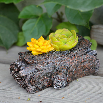 Hidden key Holder, Hide a Spare Key Fake Tree Stump Succulent Planter, Resin Secret Storage Box for Outdoor Garden Yard Patio Landscaping or Geocaching
